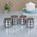 Sumeet Stainless Steel Canisters/Dabba/Storage Containers for Kitchen with See Through Lid, Set of 4 Pcs, 1450ml Each, 13.5cm Dia, Silver, CTJARBIG-4PC