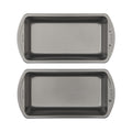 GoodCook Set of 2 Medium 8" x 4" Nonstick Steel Bread Loaf Pans, Gray