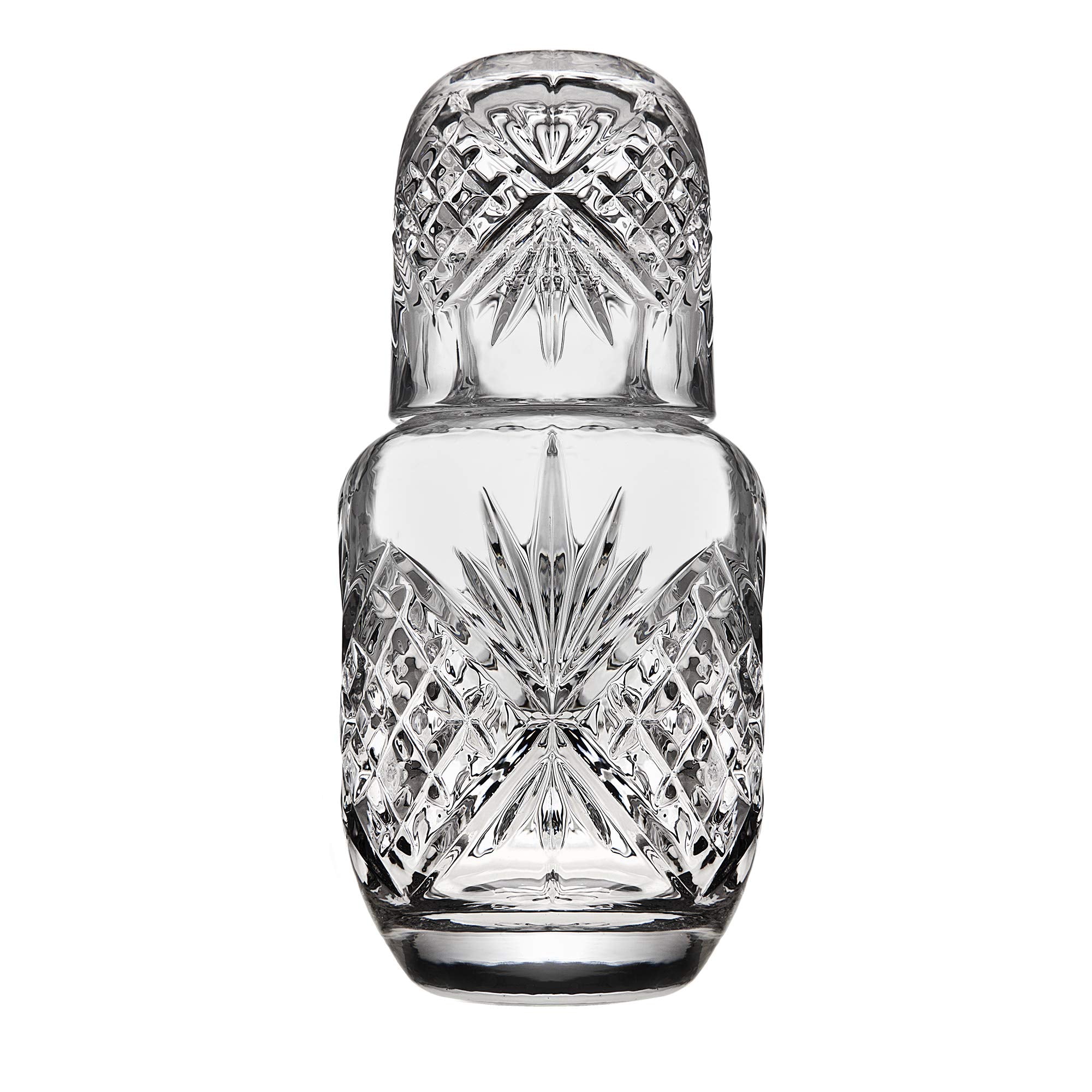 Godinger Bedside Night Carafe - Cup and Bottle to Keep Next To Your Bed for a Handy Midnight Drink, 17 Oz