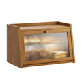 Ghwie Bread Box For Kitchen Countertop Large Farmhouse Container Storage With Window Holder,Coffee, 520-Ch-Xmbx-1D-Kf