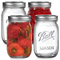 Beauenty Wide Mouth Mason Jars 32 oz - (4 Pack) Ball Quart With Airtight lids and Bands For Canning, Fermenting, Pickling, Freezing, Storage Glass jar, Microwave & Dishwasher, Clear