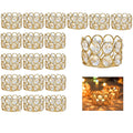 LoveCat Pack of 20 Gold Crystal Tea Lamp Candlesticks Bowl Tealight Candle Holders Decoration Jewelry Votive Candles Table Centerpieces Wedding, Party, Home Decoration (20pcs, Gold)