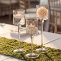 Nuptio Set of 3 Elegant Tea Light Glass Candle Holders Wedding Table Centrepiece
