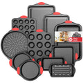 11Pcs Nonstick Bakeware Set Bakeware Kitchen Set Black &Red