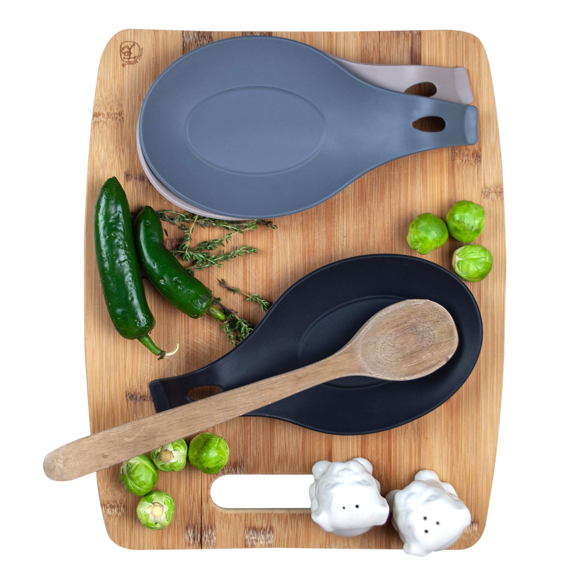 Silicone Spoon, Utensil Holders (Set of 3)