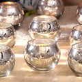 LAMORGIFT Silver Votive Candle Holders Set of 12 - Mercury Glass Votives Candle Holder - Tealight Candle Holder for Home Decor and Weddings/Parties Table Centerpieces