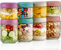 8-Pack Glass Jars With Airtight Screw Lids 16oz(480ml) & 10oz(300ml) Overnight Oats Jar Breakfast Containers Mason Jars Food Storage Containers Salad Meal Prep Storage Jar