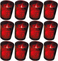 Biedermann & Sons Rustic Glass Votive Holder, Red, Set of 12