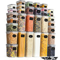 GoMaihe Airtight Food Storage Containers with Lids: 32Pcs Plastic Food Containers | Kitchen & Pantry Organizers and Storage for Cereal, Flour, Sugar, Snacks | Includes Labels, Marker