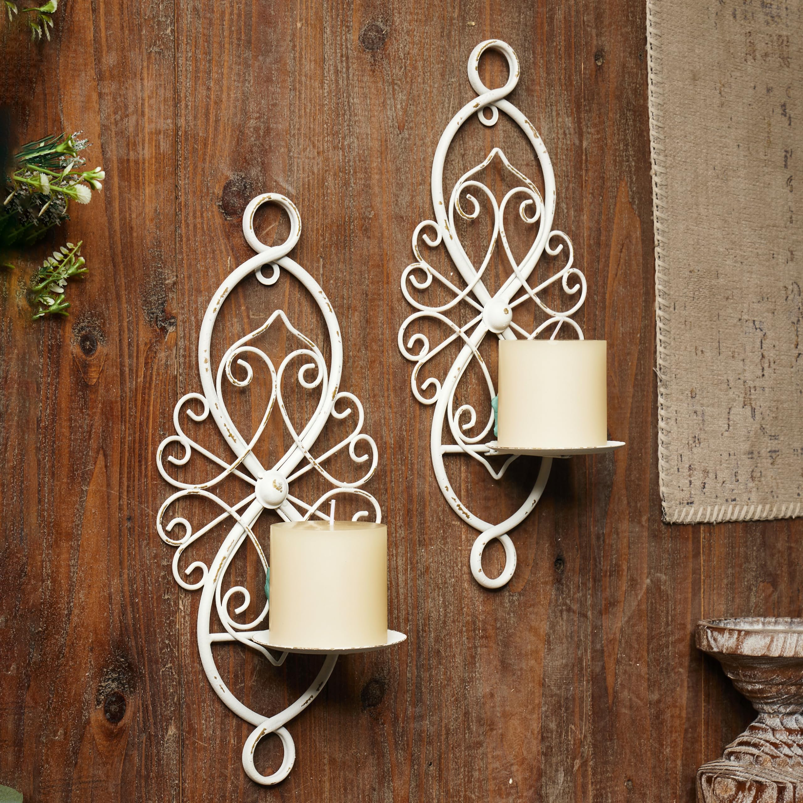 SOFE Wall Candle Sconces Set (White-Style 3)