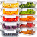 Prep Naturals Glass Food Storage Containers With Lids - 24 Ounce, 20Pcs Set for Meal Prep and Lunch