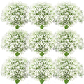 Artificial White Flowers Plastic Baby Breath Flowers Faux Gypsophila DIY Floral Bouquets Arrangement Baby Breath Wedding Party Decoration for Bridal Shower Party Home Office Garden Decor (100 Pieces)