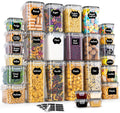 GoMaihe 28Pcs Airtight Food Storage Containers with Lids, Kitchen Containers & Storage Set for Cereal, Flour, Rice, Spaghetti, Nuts and Sugar