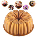 Cake Pan Non-Stick, Heart Shape, 10 Inch Baking Mold, Cast Aluminum Fluted Tube Pan, Easy to Clean, Heavy Duty, Titanium Coating (Gold)