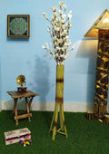 White Lily Long Artificial Flora Handmade Dry Flower Sticks Multi Color
