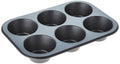 Home Maker Cup Jumbo Muffin Pan 6-Pieces, Black