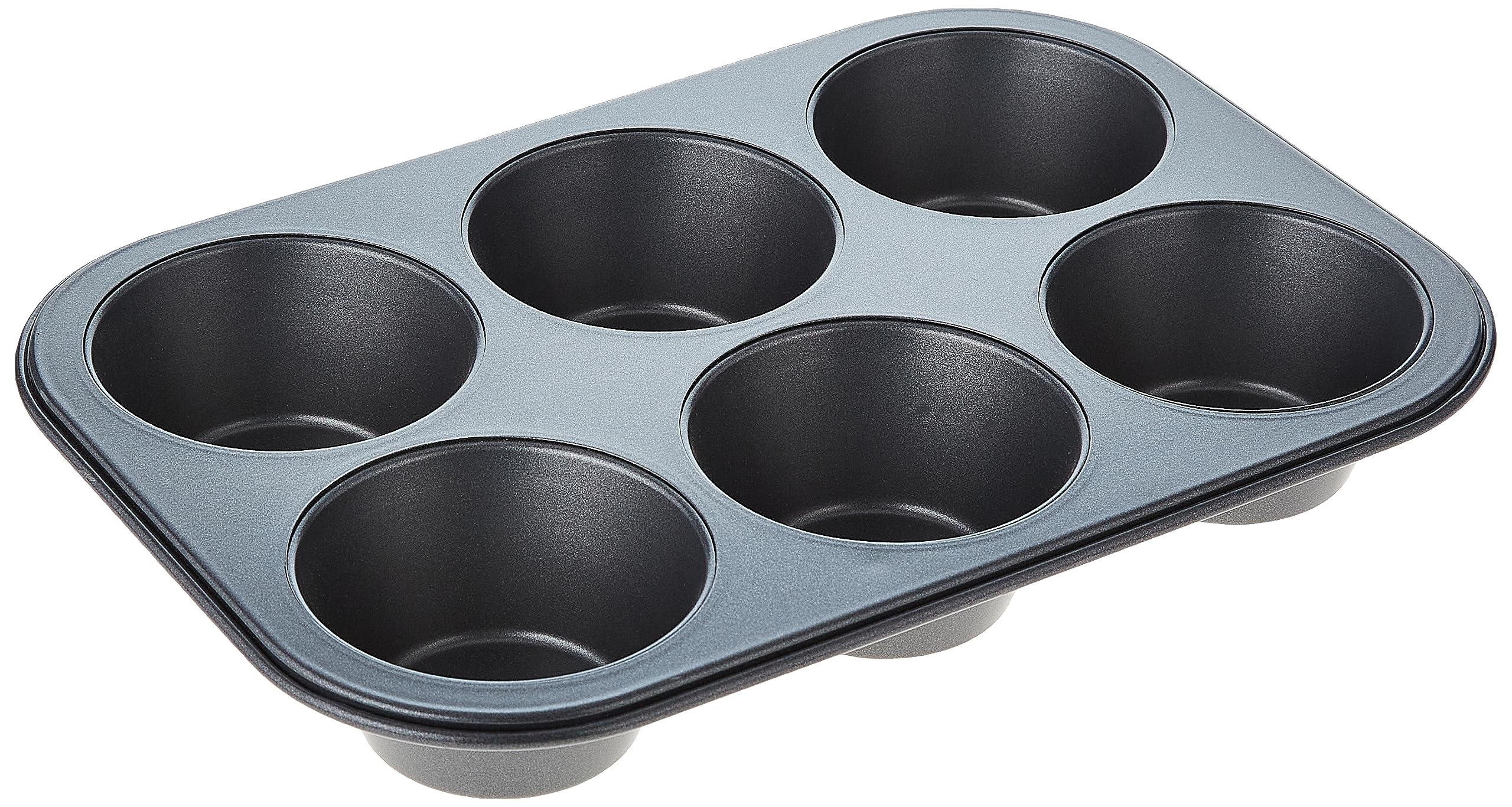 Home Maker Cup Jumbo Muffin Pan 6-Pieces, Black